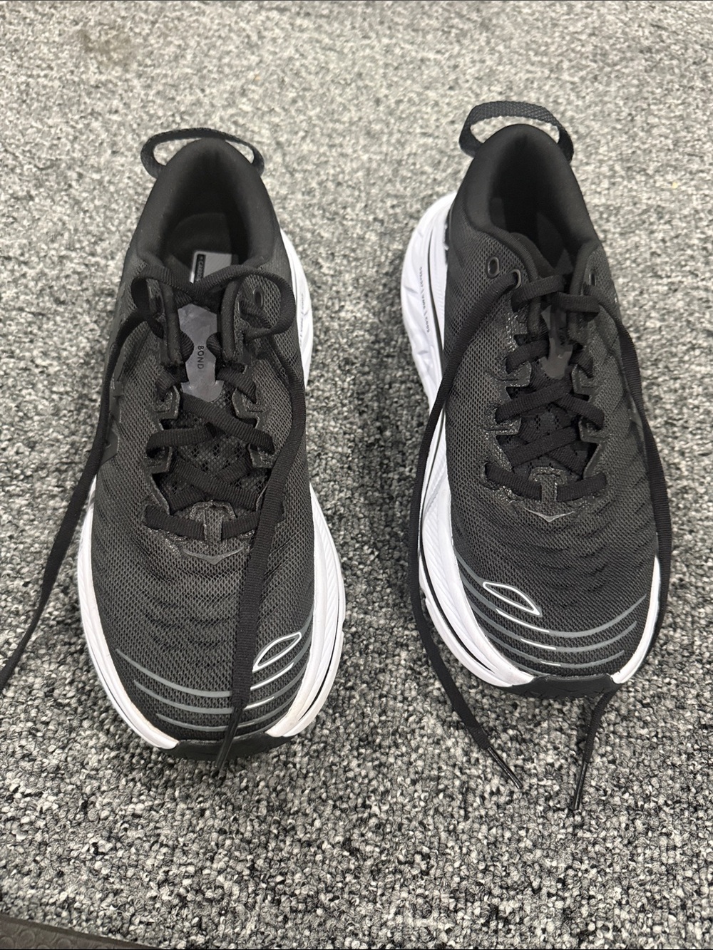 Hoka S32x27/V696/C002  Black and White Running Shoes